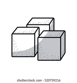 Isolated sugar cube design