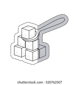 Isolated sugar and spoon design