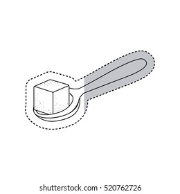 Isolated sugar and spoon design