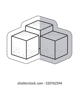 Isolated sugar square design