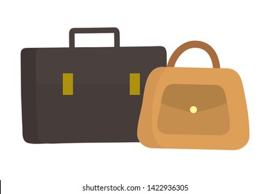 Isolated suitcase and bag icon
