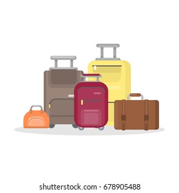 Isolated suitcases on white.