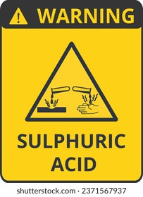 Isolated Sulphuric Acid Warning Symbol
