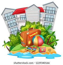 Isolated summer beach element illustration