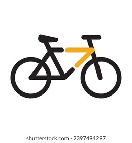 Icono de bicicleta de verano aislado Diseño plano Ilustración vectorial