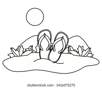 Isolated summer flip flops design