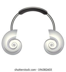 isolated summer headphones of shells