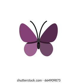Isolated Summer Insect Flat Icon. Violet Wing Vector Element Can Be Used For Monarch, Summer, Insect Design Concept.
