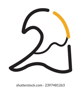 Icono de onda oceánica de verano aislado Diseño plano Ilustración vectorial
