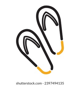 Isolated summer sandals icon Flat design Vector illustration
