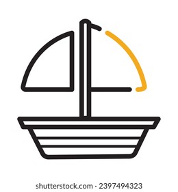 Icono de barco de verano aislado Icono de diseño plano Ilustración vectorial
