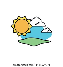 Isolated summer sun design vector ilustration