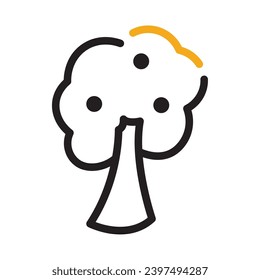 Icono de árbol de verano aislado Icono de diseño plano Ilustración vectorial