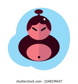 Icono de personaje de combate de sumo aislado Vector
