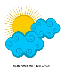 Isolated sun with clouds. Vector illustration design