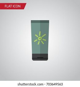 Isolated Sun Cream Flat Icon. Moisturizer Vector Element Can Be Used For Sun, Cream, Moisturizer Design Concept.