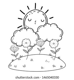 Isolated sun draw cartoon vector design