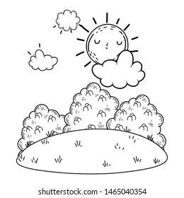 Isolated sun draw cartoon vector design