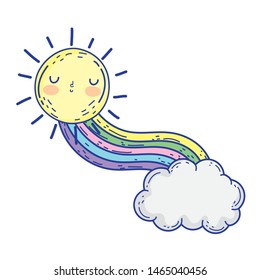 Isolated sun draw cartoon vector design vector illustration
