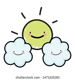 Isolated sun draw cartoon vector design