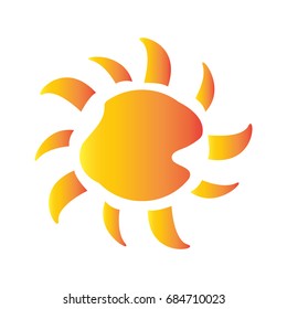 Isolated sun icon on a white background, Vector illustration