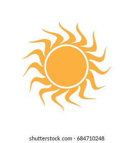 Isolated sun icon on a white background, Vector illustration