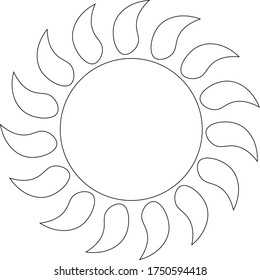 Isolated sun icon - vector illustration. no color fill.