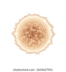 Isolated Sun on White Background: Radiant Light and Warmth Design Element
