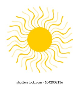 isolated sun symbol and icon with vector illustration on the white background