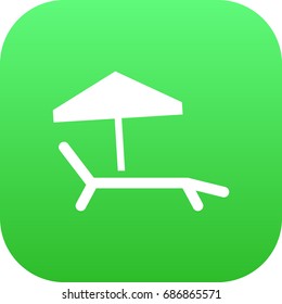 Isolated Sunbed Icon Symbol On Clean Background. Vector Chaise Longue Element In Trendy Style.
