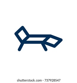 Isolated Sunbed Icon Symbol On Clean Background. Vector Lounge Element In Trendy Style.
