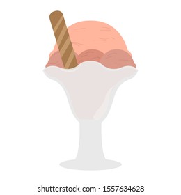 Isolated sundae image. Ice cream - Vector illustration
