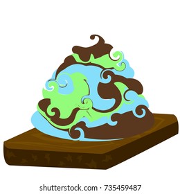 Isolated sundae on a white background, Vector illustration