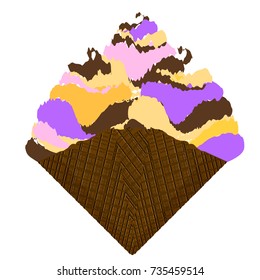 Isolated sundae on a white background, Vector illustration