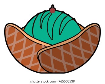 Isolated sundae on a white background, Vector illustration