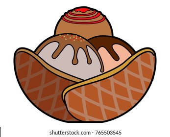 Isolated sundae on a white background, Vector illustration