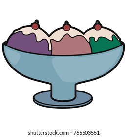 Isolated sundae on a white background, Vector illustration