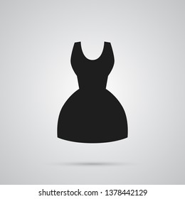 Isolated sundress icon symbol on clean background. Vector evening dress element in trendy style.