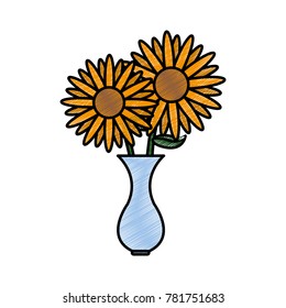 Isolated sunflower design