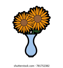 Isolated sunflower design