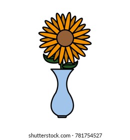 Isolated sunflower design