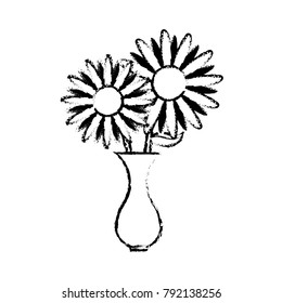 Isolated sunflower design