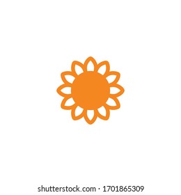 Isolated Sunflower Emoji, Vector Flat Icon, Emoticon