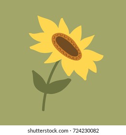 Isolated sunflower, sticker
