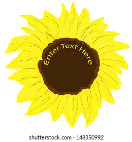 Isolated Sunflower with Text