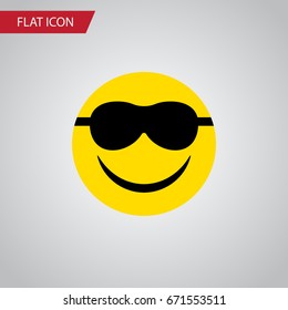 Isolated Sunglasses Flat Icon. Happy Vector Element Can Be Used For Smile, Sunglasses, Happy Design Concept.