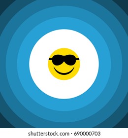Isolated Sunglasses Flat Icon. Happy Vector Element Can Be Used For Smile, Sunglasses, Happy Design Concept.