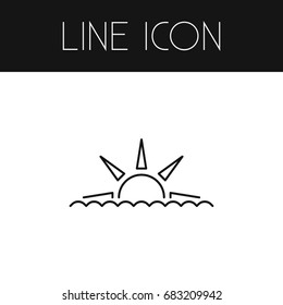 Isolated Sunrise Outline. Sunshine Vector Element Can Be Used For Sunrise, Sunshine, Sun Design Concept.