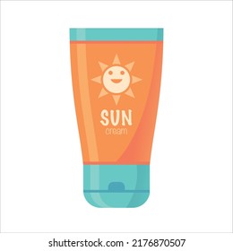 Protector solar aislado, vectorial de tubo de protección solar