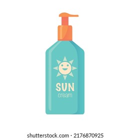 Protector solar aislado, vectorial de tubo de protección solar